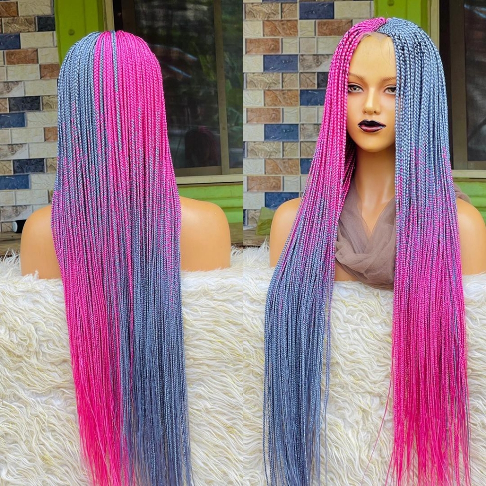 AFRICAN BRAIDED TRENDING COLORS CLOSURE WIGS